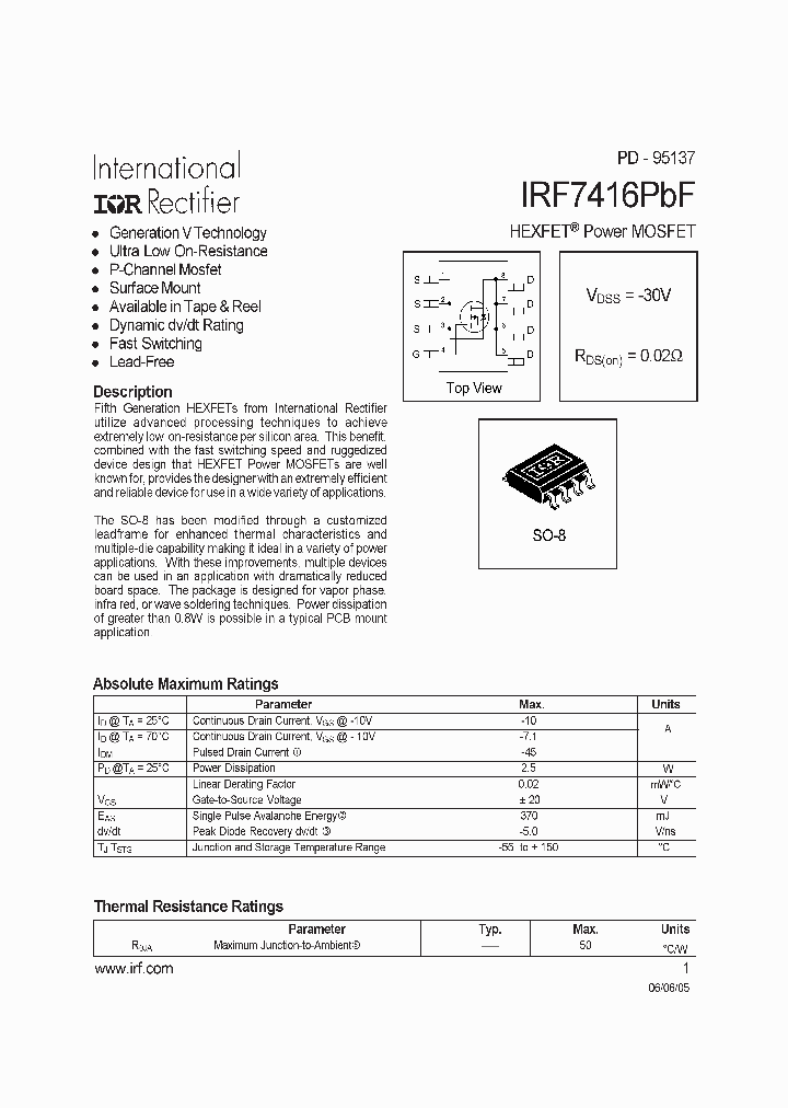 IRF7416PBF_709468.PDF Datasheet