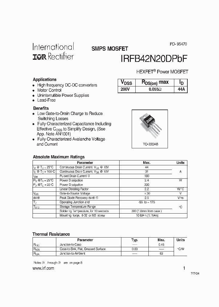 IRFB42N20DPBF_709451.PDF Datasheet