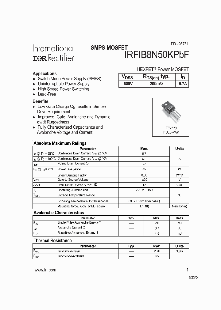 IRFIB8N50KPBF_709432.PDF Datasheet