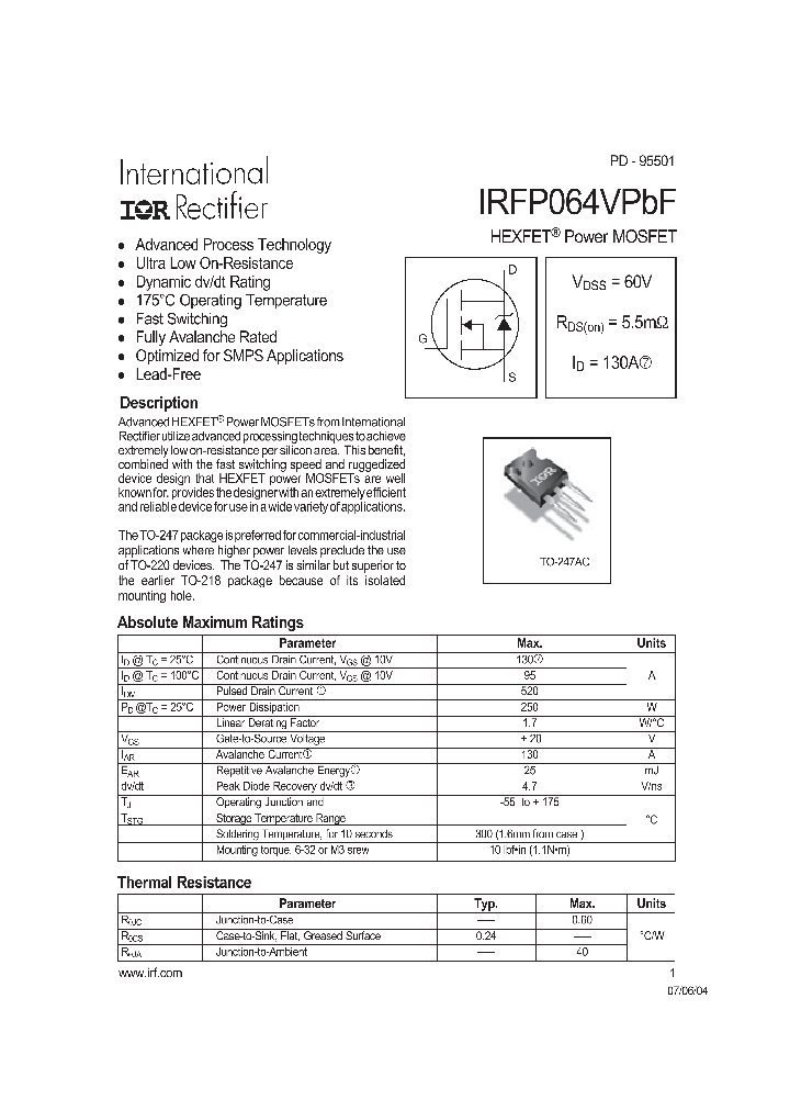 IRFP064VPBF_739233.PDF Datasheet
