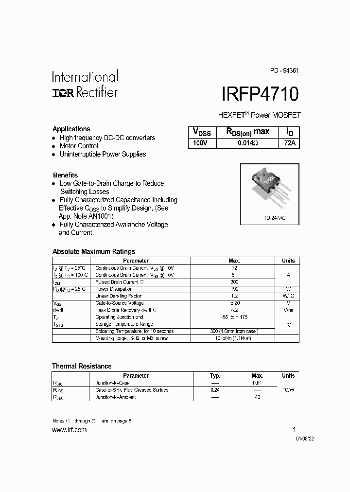 IRFP4710_803428.PDF Datasheet