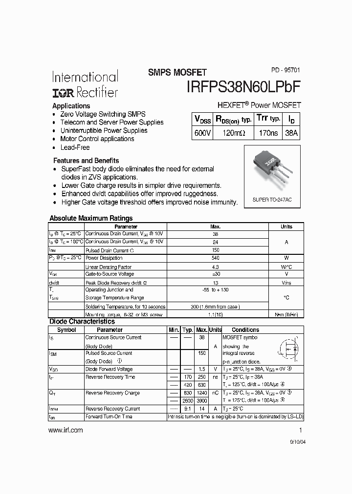 IRFPS38N60LPBF_709408.PDF Datasheet