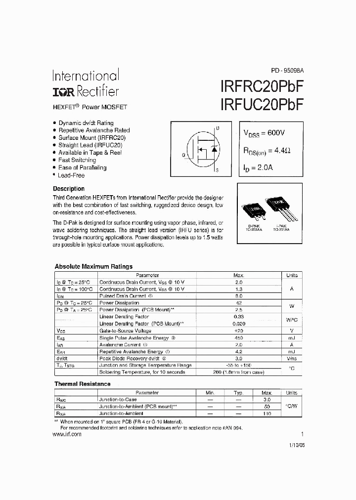 IRFUC20PBF_709391.PDF Datasheet