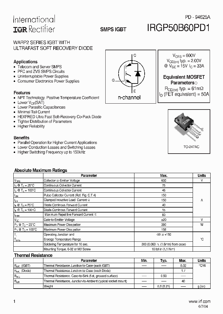 IRGP50B60PD1_1020674.PDF Datasheet