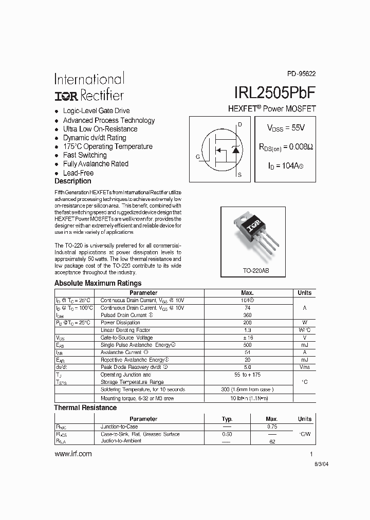 IRL2505PBF_793240.PDF Datasheet