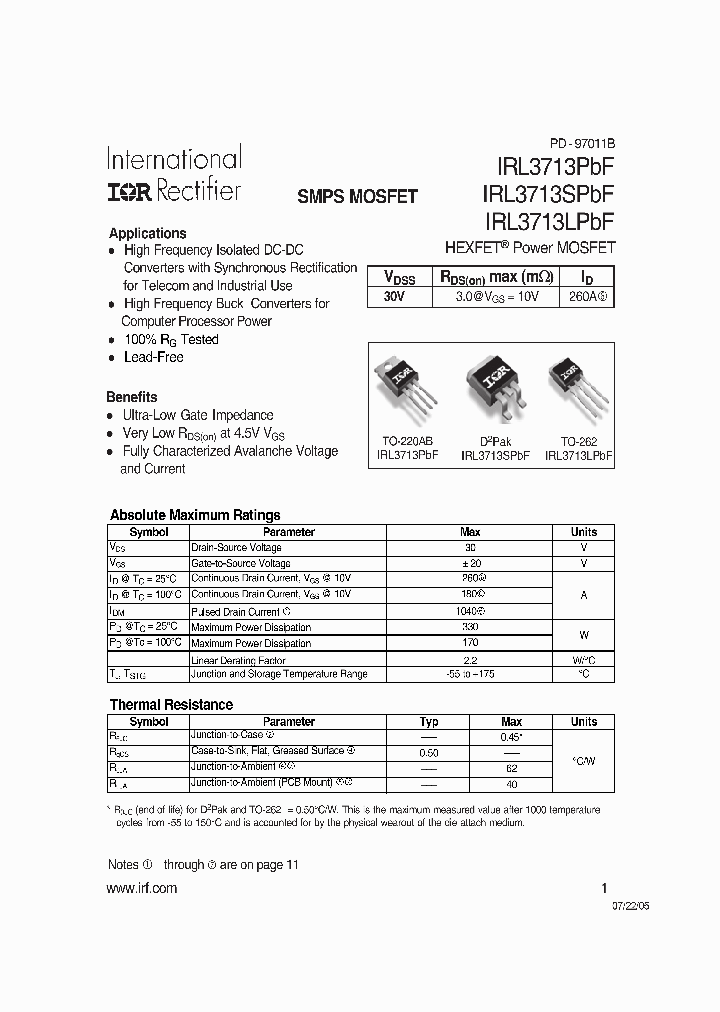 IRL3713PBF_709366.PDF Datasheet