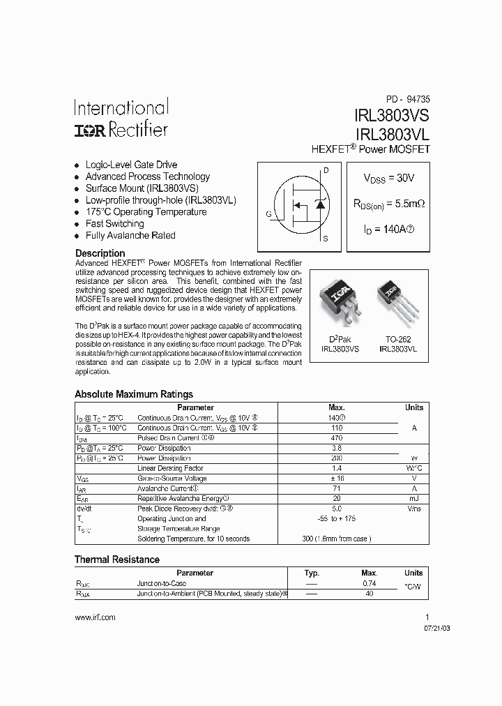 IRL3803VL_741315.PDF Datasheet