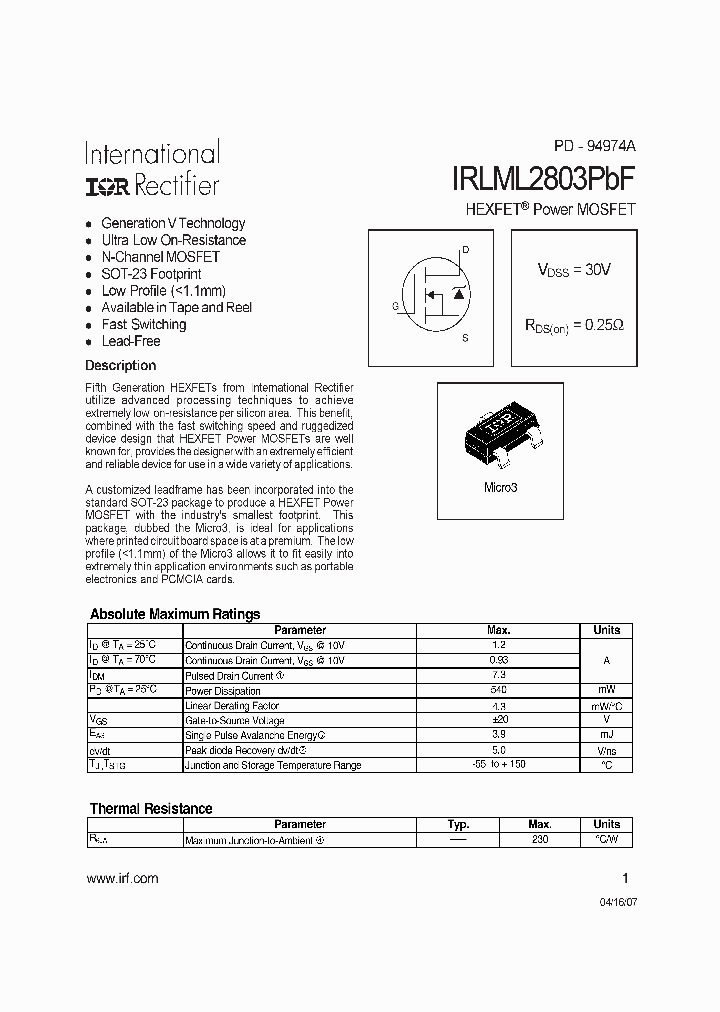 IRLML2803PBF_709342.PDF Datasheet
