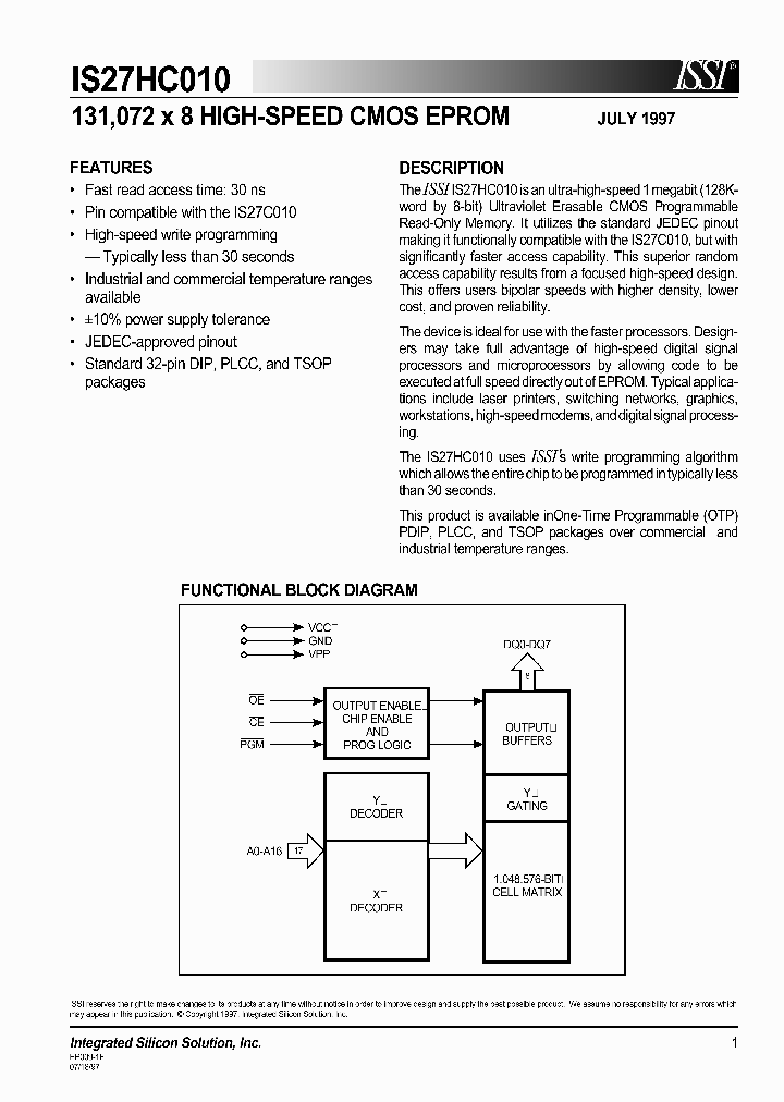 IS27HC010_700276.PDF Datasheet
