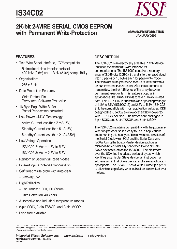 IS34C02_661772.PDF Datasheet