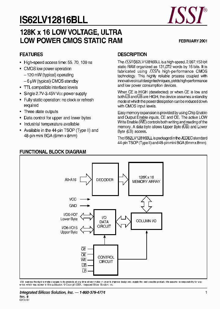 IS62LV12816BLL_710606.PDF Datasheet