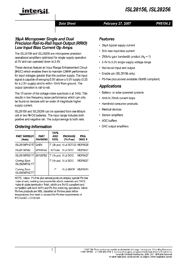 ISL28256_719822.PDF Datasheet