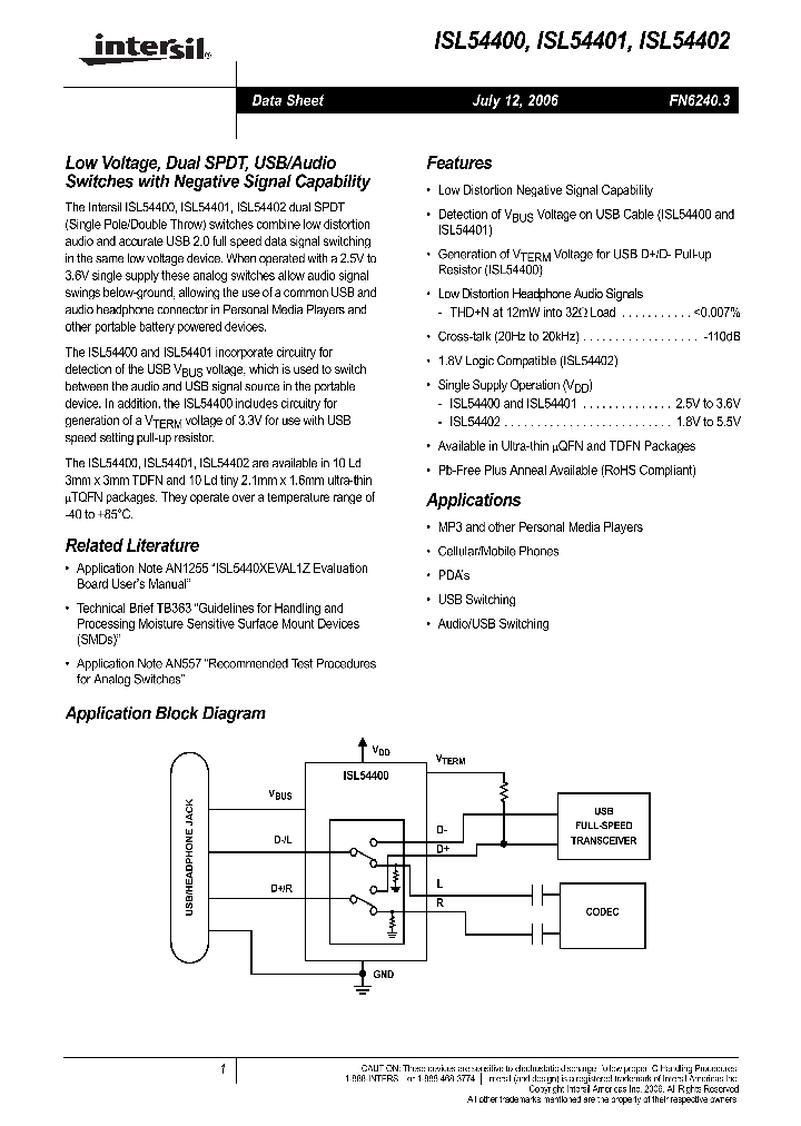 ISL54400EVAL1Z_719389.PDF Datasheet