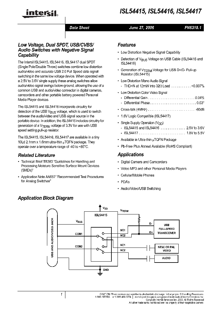 ISL54415_691793.PDF Datasheet