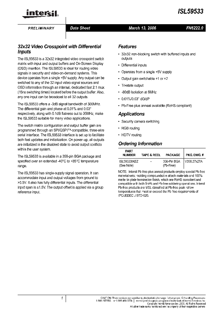 ISL59533_719229.PDF Datasheet