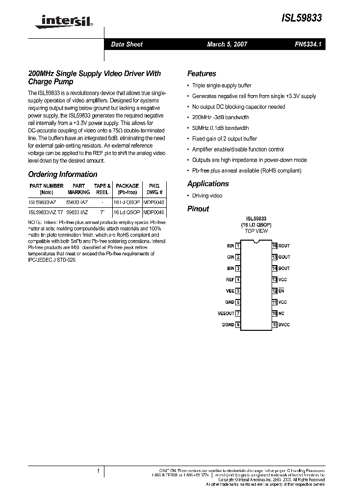 ISL59833_711036.PDF Datasheet