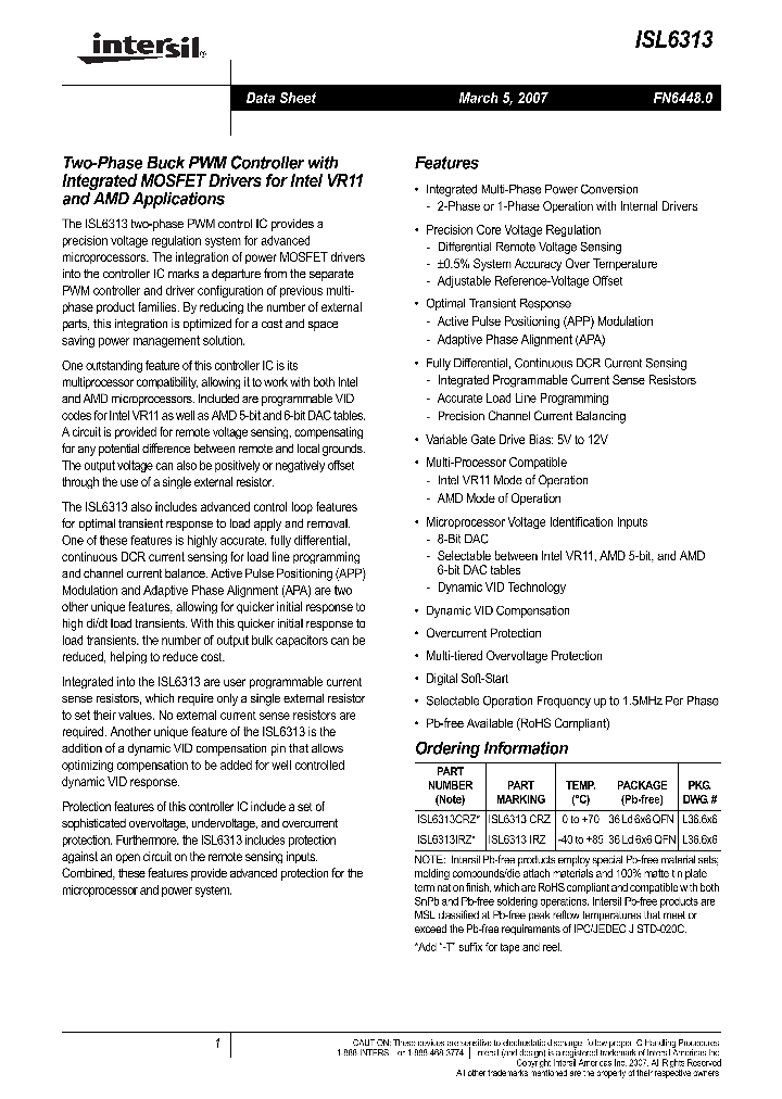 ISL6313_631649.PDF Datasheet