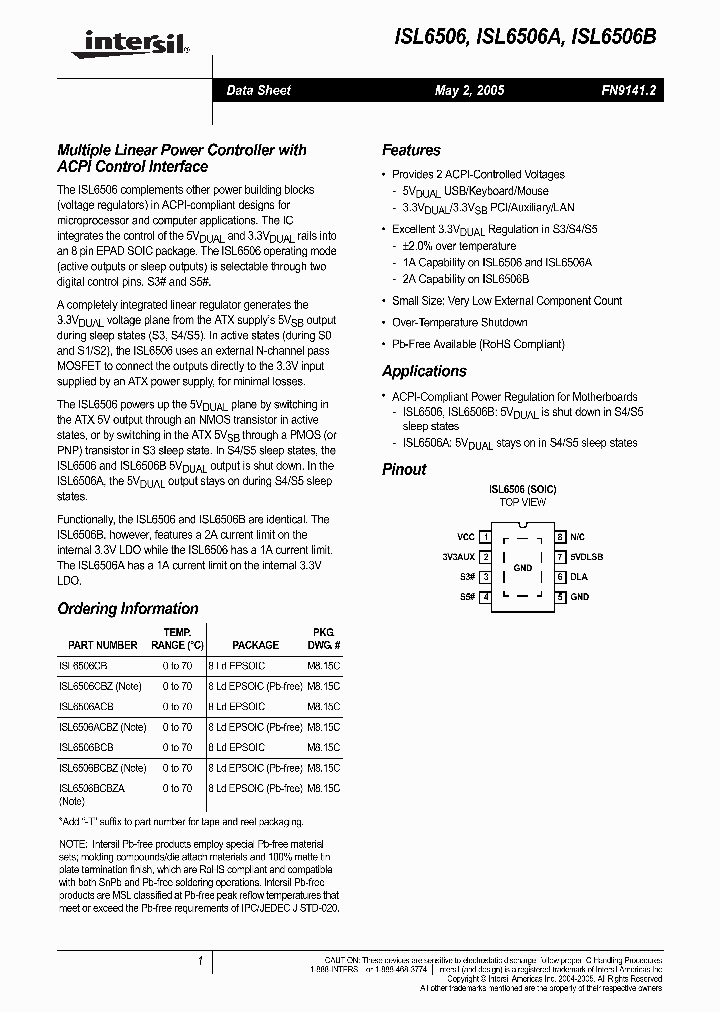 ISL6506CB_864605.PDF Datasheet