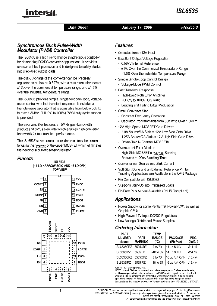 ISL6535IBZ_705063.PDF Datasheet