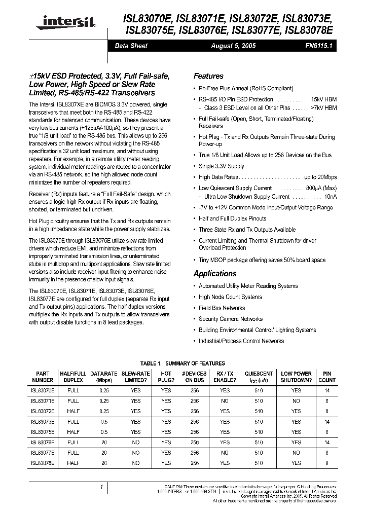 ISL83070E_719156.PDF Datasheet