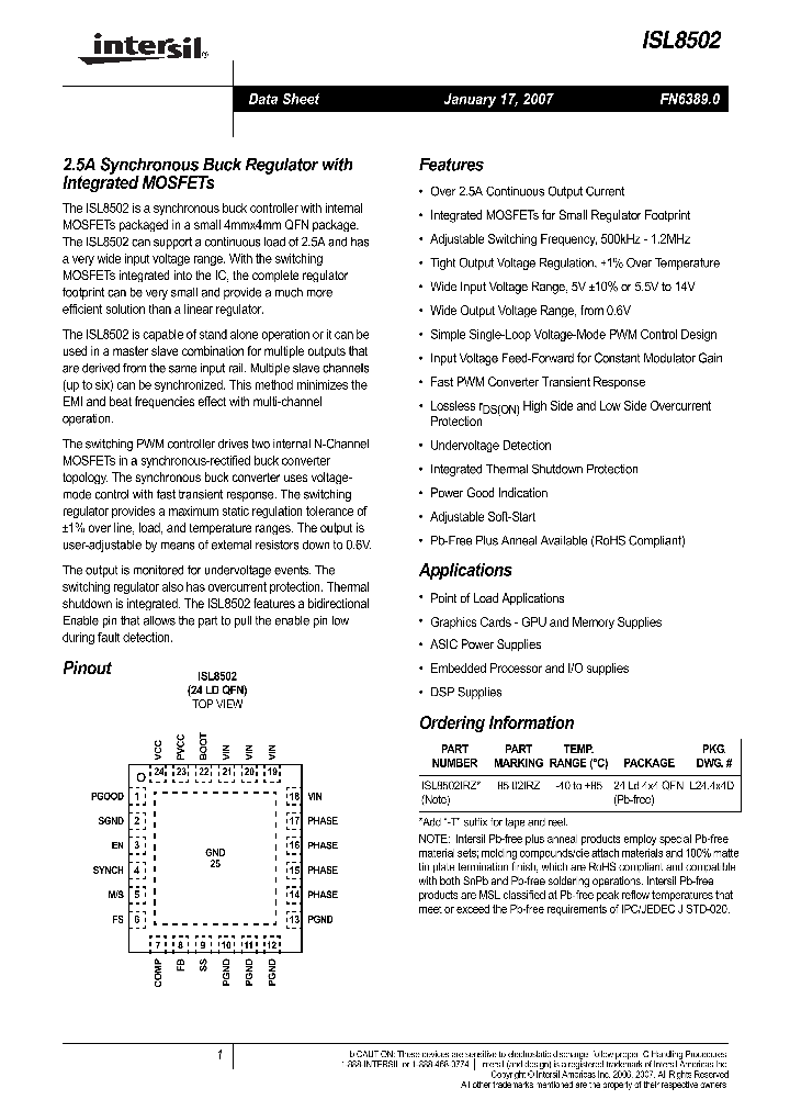 ISL8502IRZ_710778.PDF Datasheet