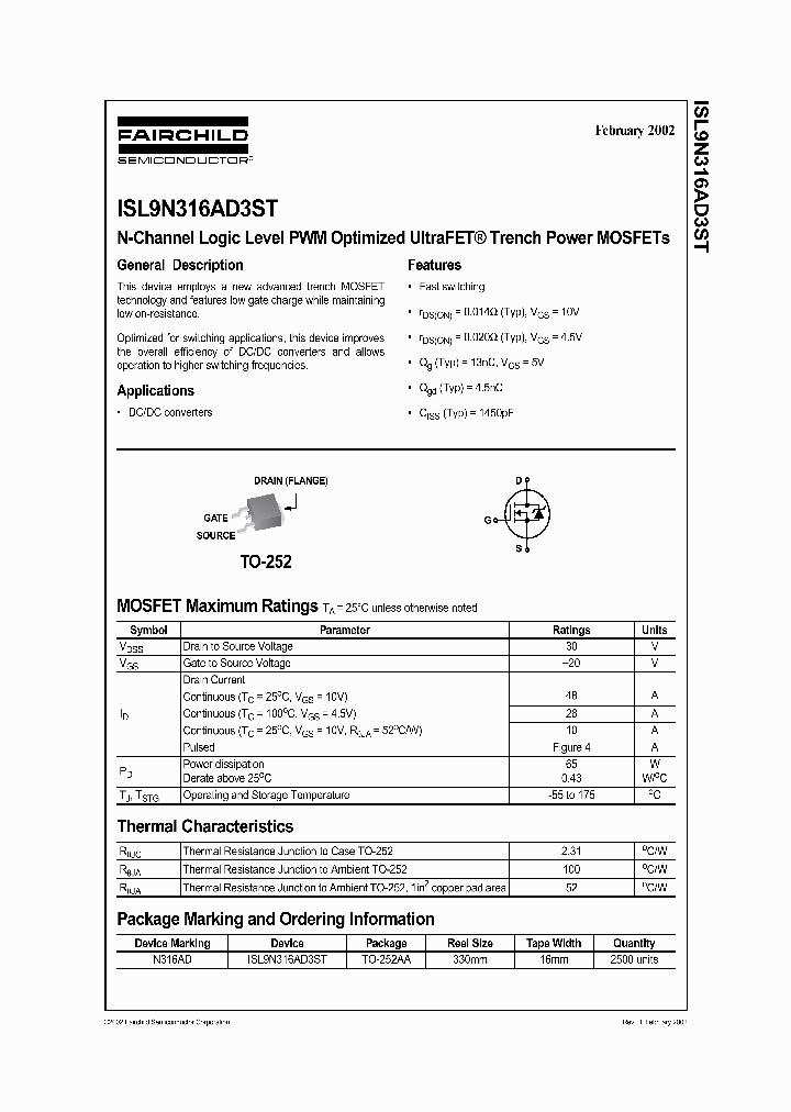 ISL9N316AD3ST_690267.PDF Datasheet