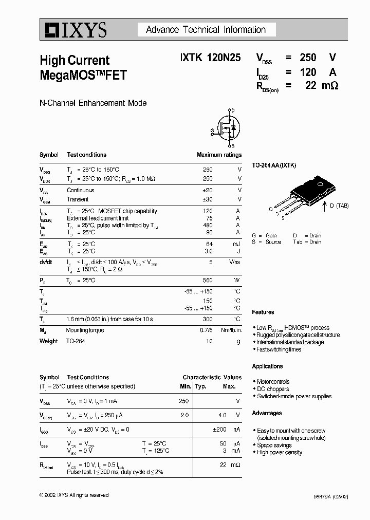 IXTK120N25_622369.PDF Datasheet