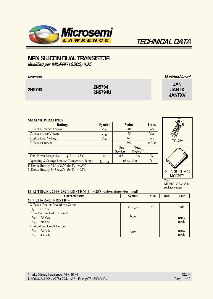 JANTX2N5793_848062.PDF Datasheet