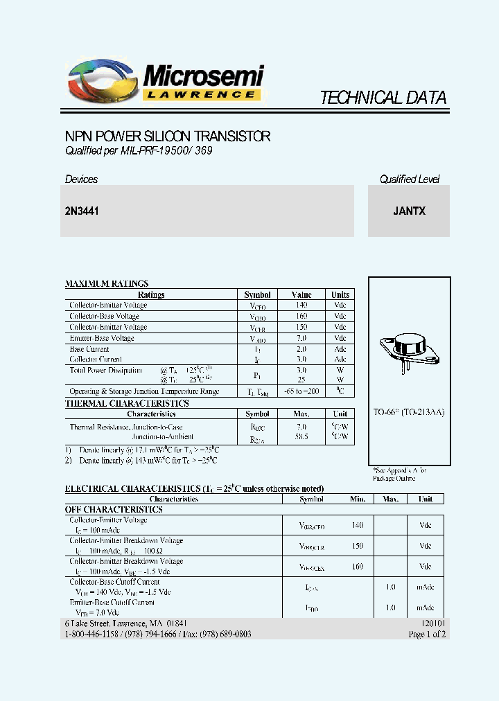 JAN2N3441_797870.PDF Datasheet