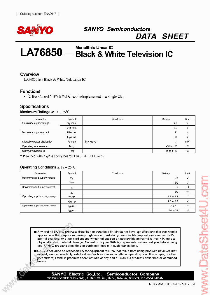 LA76850_815070.PDF Datasheet