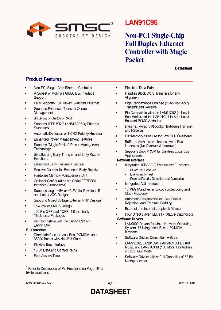 LAN91C9607_732273.PDF Datasheet