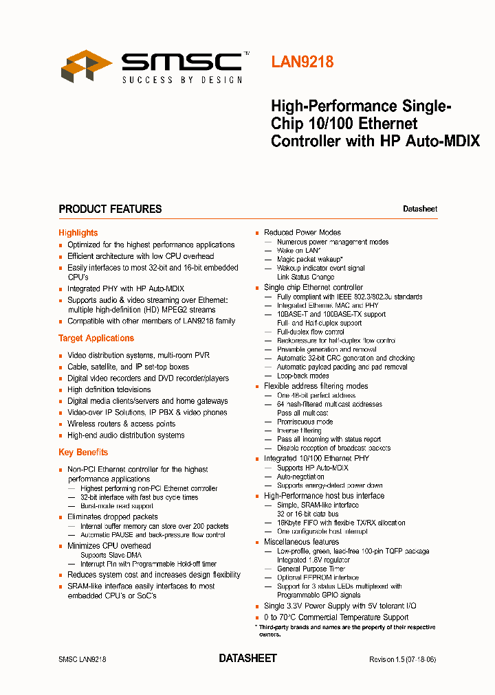 LAN9218_722121.PDF Datasheet