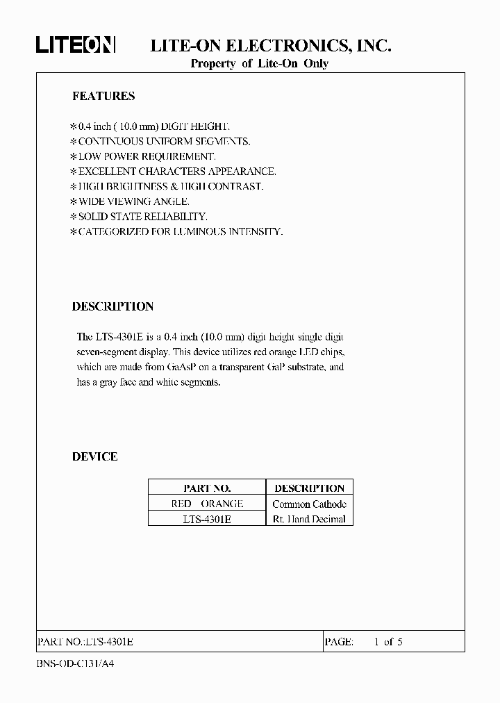 LTS-4301E_666180.PDF Datasheet