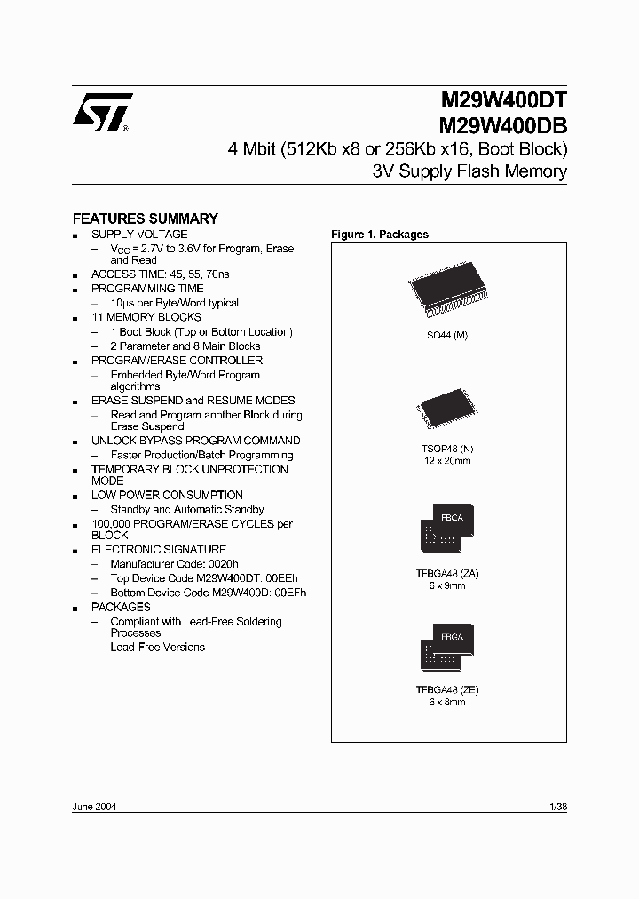 M29W400DB45M1_665503.PDF Datasheet