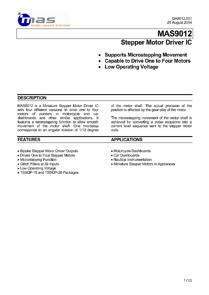 MAS9012_732357.PDF Datasheet