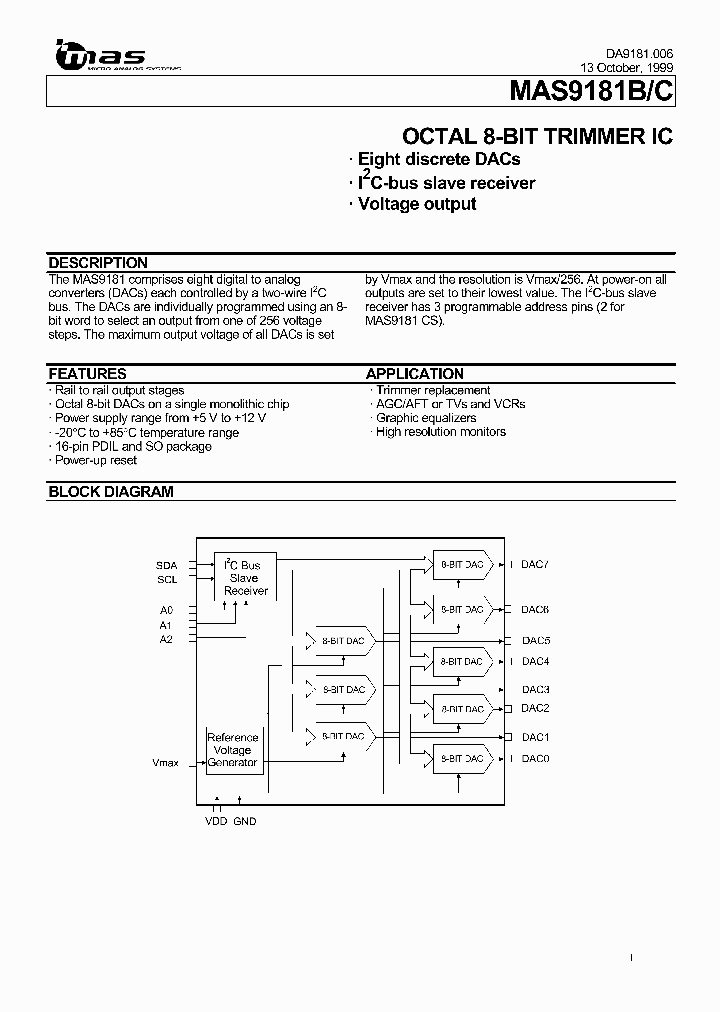 MAS9181B_733628.PDF Datasheet