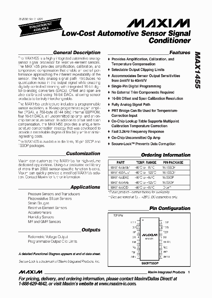 MAX1455AAE_829901.PDF Datasheet
