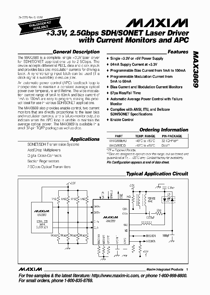 MAX3869_850643.PDF Datasheet