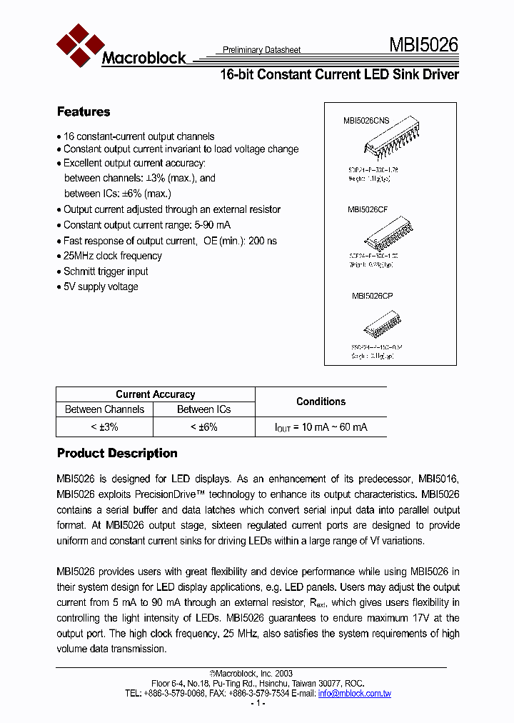 MBI5026CF_768091.PDF Datasheet