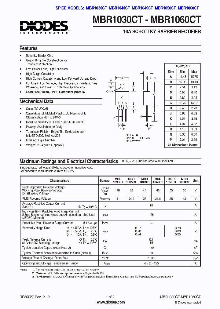 MBR1030CT1_732163.PDF Datasheet