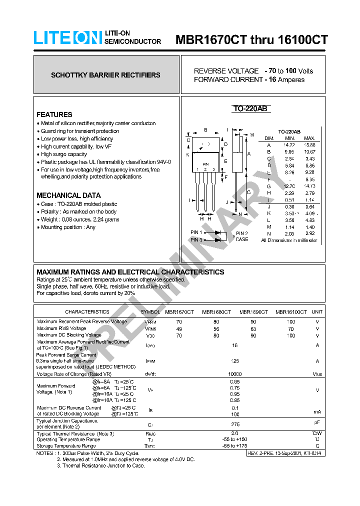 MBR1670CT_681782.PDF Datasheet