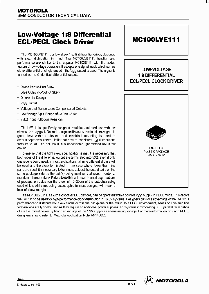 MC100LVE111_771433.PDF Datasheet