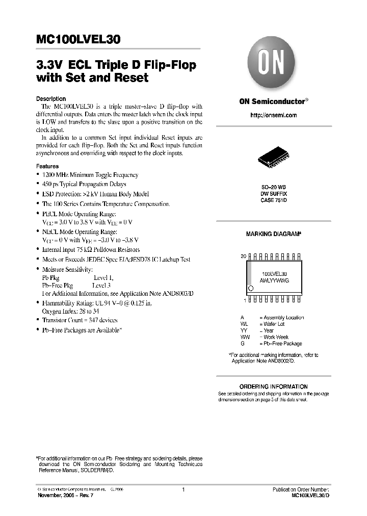 MC100LVEL30DW_705322.PDF Datasheet