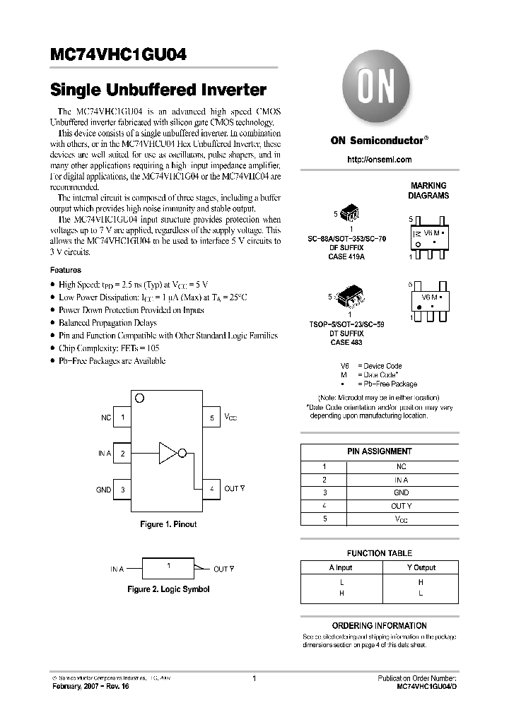 MC74VHC1GU04DFT2_648544.PDF Datasheet