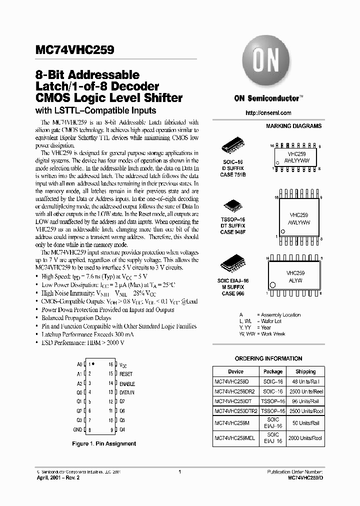 MC74VHC259D_650771.PDF Datasheet