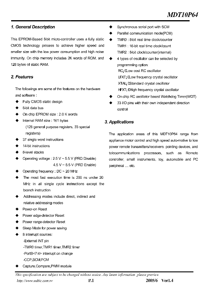 MDT10P64_936768.PDF Datasheet