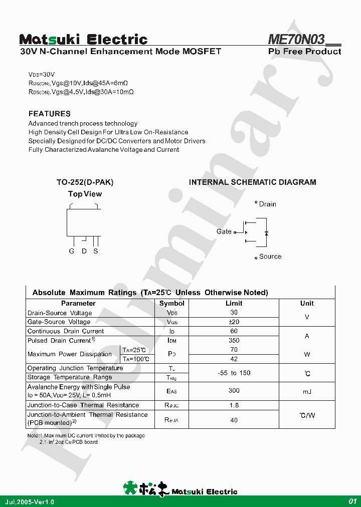 ME70N03_668317.PDF Datasheet