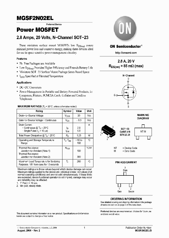 MGSF2N02E_713761.PDF Datasheet