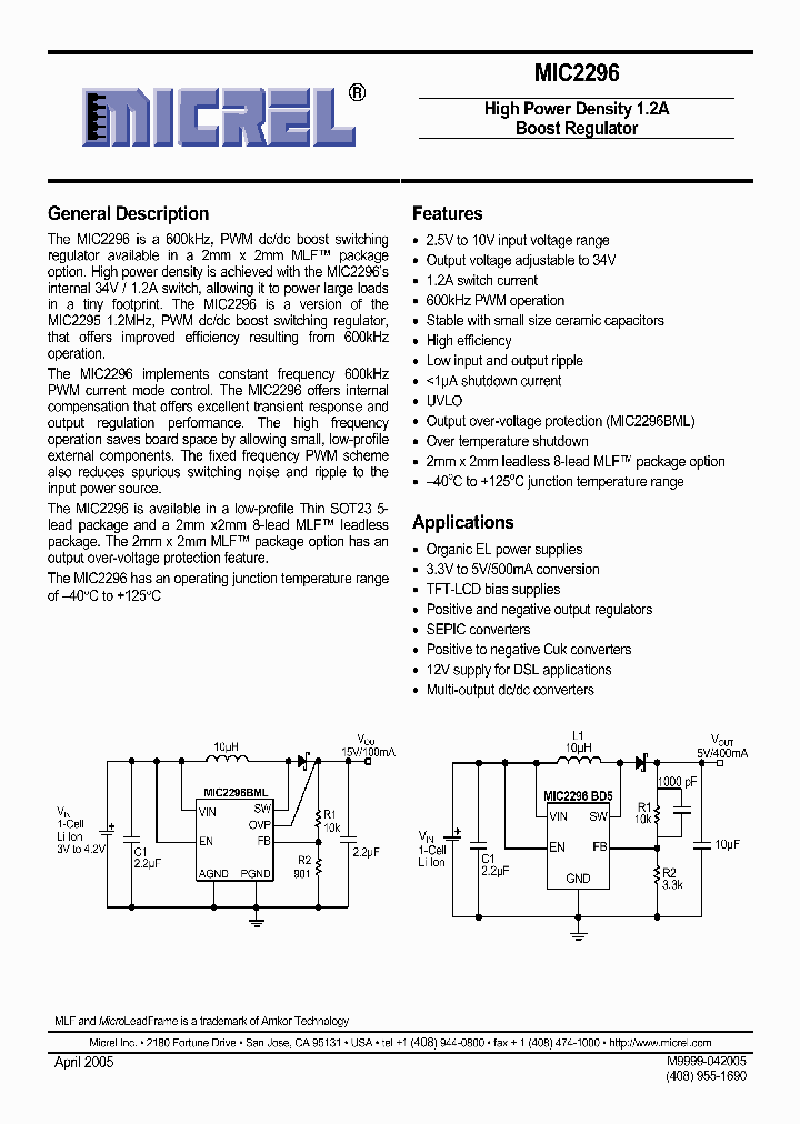 MIC2296_733697.PDF Datasheet