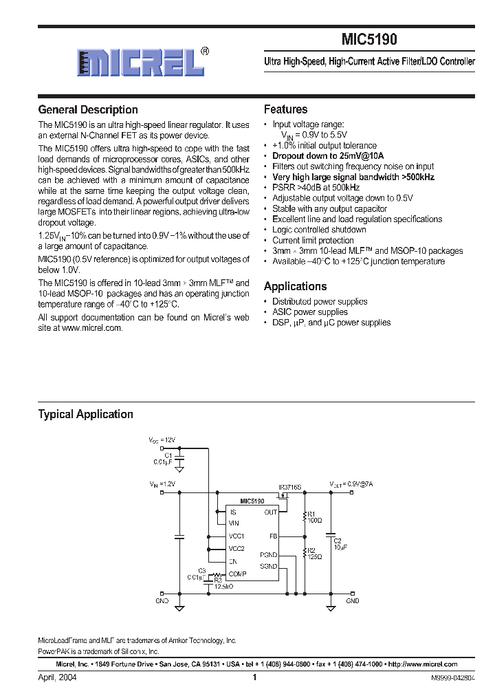 MIC5190_860806.PDF Datasheet
